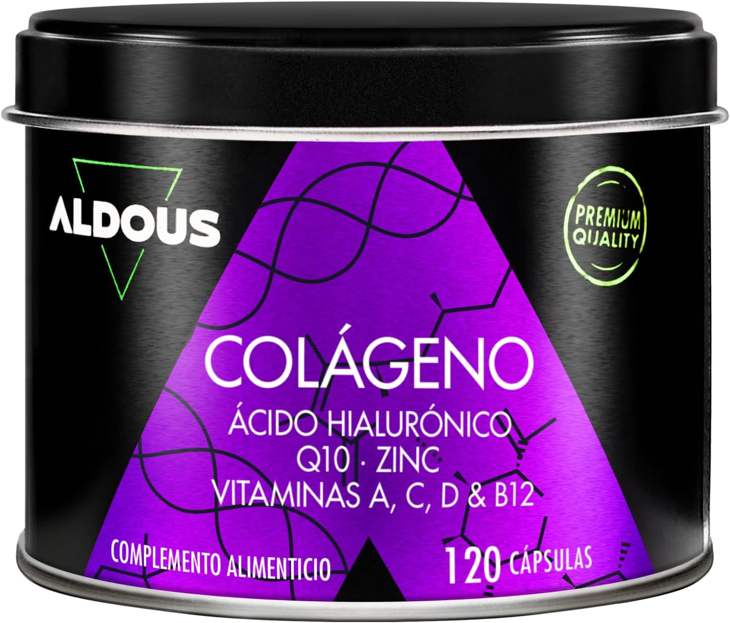 Colágeno Hidrolizado Puro + Ácido Hialurónico + Coenzima Q10 + Vitaminas y B12 + Zinc - 120 días Máxima Dosis - Formula Avanzada - Colágeno para las Articulaciones Fuertes, Piel Tersa y Energía - 1