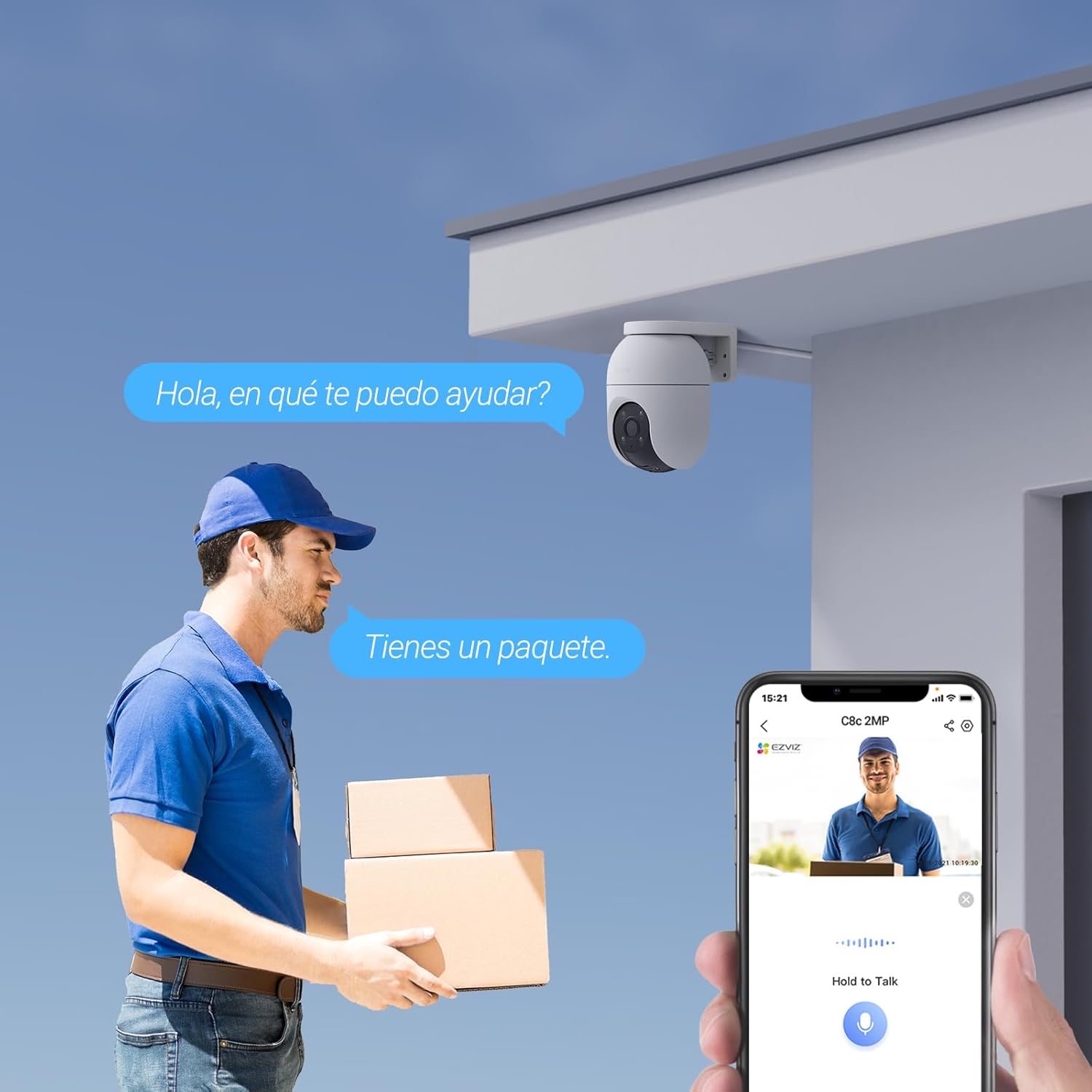EZVIZ 2PCS Cámara Vigilancia WiFi Exterior 360°,1080P Cámara IP de Seguridad,Visión Nocturna en Color,IA Detección de Personas,Seguimiento Automático,Audio Bidireccional,Sirena, Alexa/Google,C8c 2MP - 6
