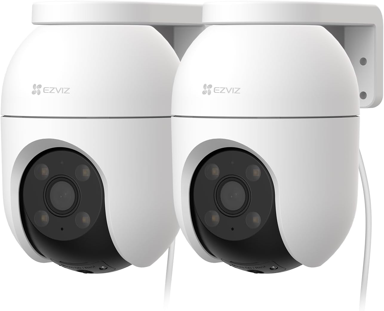 EZVIZ 2PCS Cámara Vigilancia WiFi Exterior 360°,1080P Cámara IP de Seguridad,Visión Nocturna en Color,IA Detección de Personas,Seguimiento Automático,Audio Bidireccional,Sirena, Alexa/Google,C8c 2MP - 1