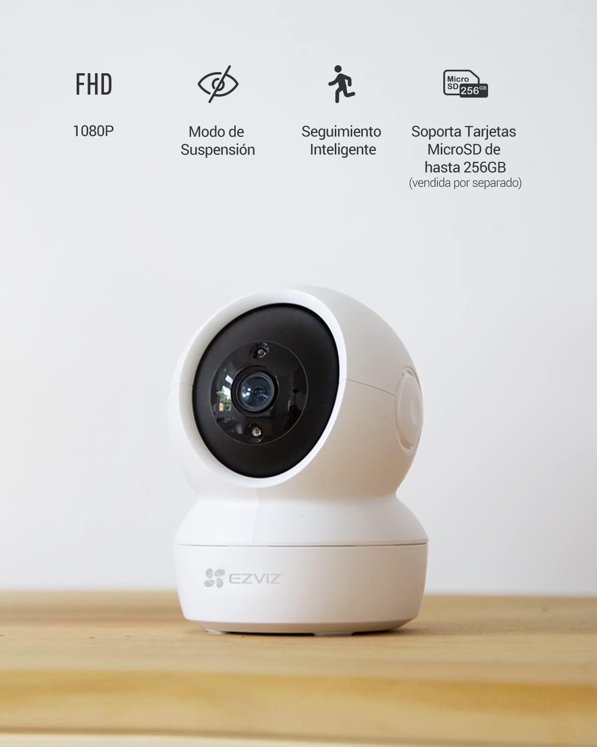 EZVIZ Kit de 2 Cámaras Vigilancia WiFi Interior 360º, C6N Camara Vigilancia Bebe 1080P, Visión Nocturna, Audio Bidireccional, Detección de Movimiento, Control Remoto, Blanco - 2