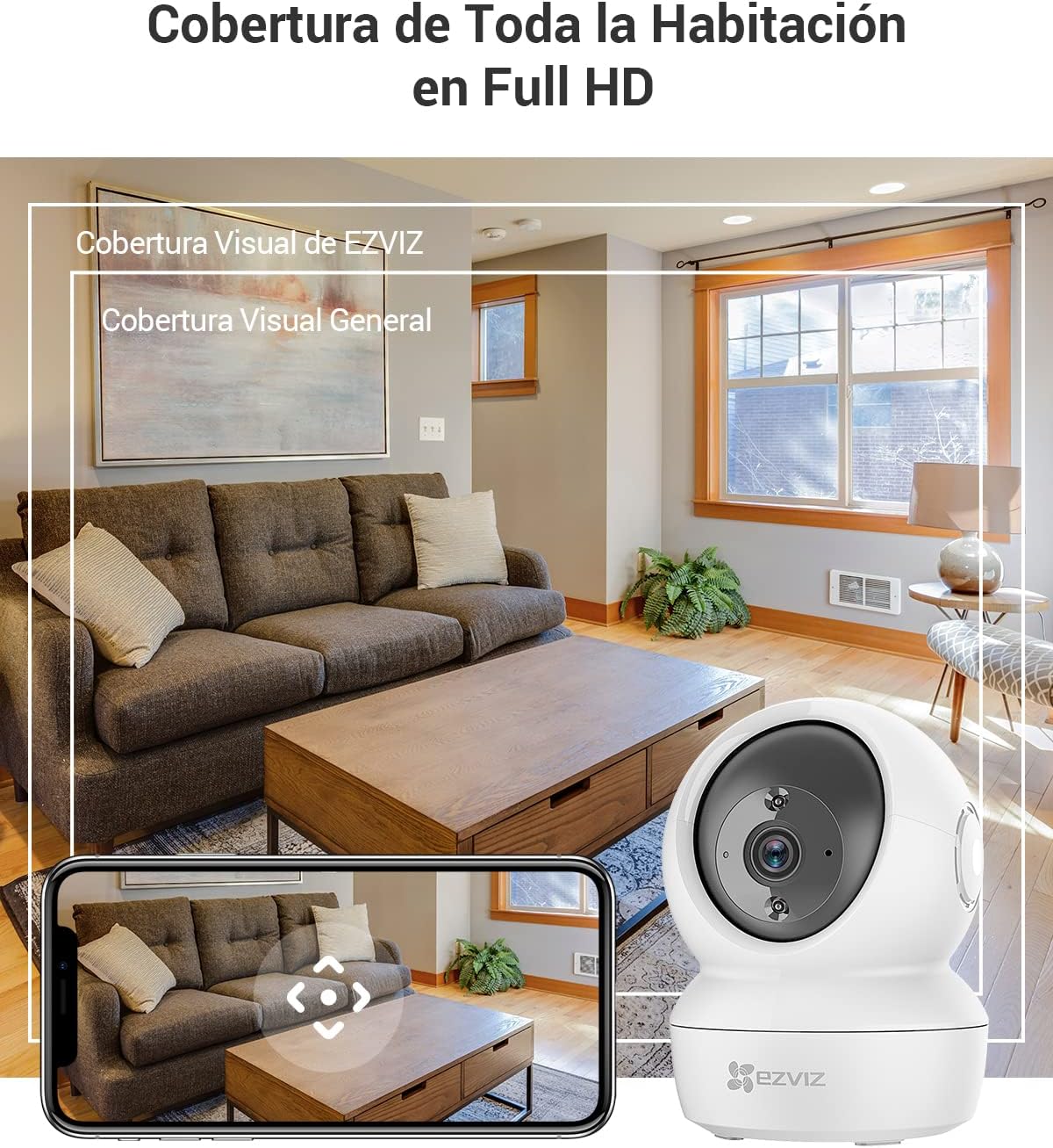 EZVIZ Kit de 2 Cámaras Vigilancia WiFi Interior 360º, C6N Camara Vigilancia Bebe 1080P, Visión Nocturna, Audio Bidireccional, Detección de Movimiento, Control Remoto, Blanco - 3