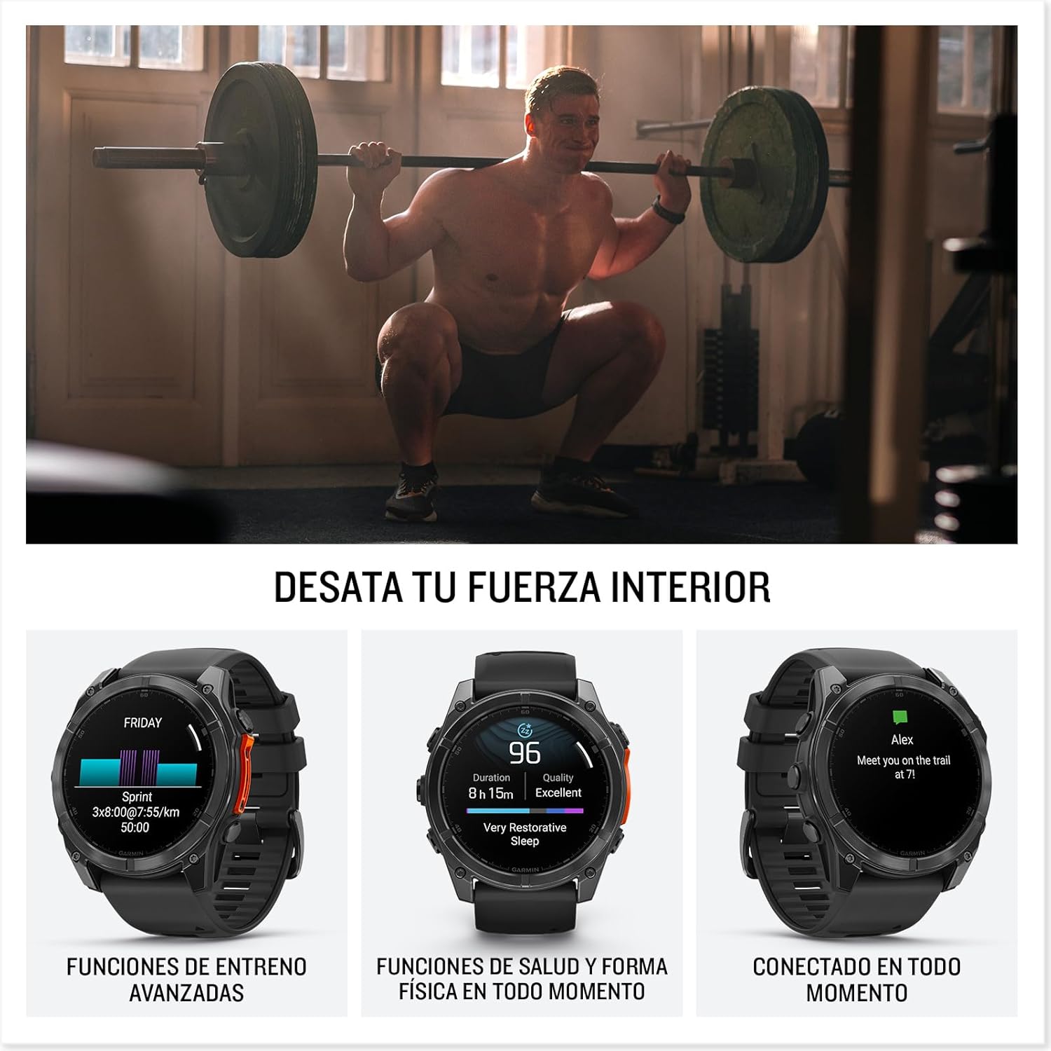 Garmin fēnix ​​8-51mm - Reloj de Alto Rendimiento GPS Multideporte con Pantalla táctil AMOLED, Linterna LED, Altavoz y micrófono Integrados, Mapas y hasta 29 días de autonomía, Negro - 5