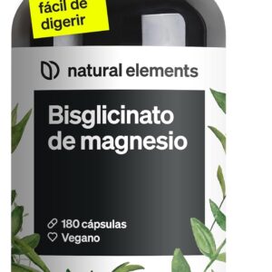 Glicinato de magnesio - 300 mg de magnesium elemental/dosis diaria - suministro para 2 meses con 180 cápsulas - magnesio quelado - inocuo para el estómago, vegano, de alta dosificación