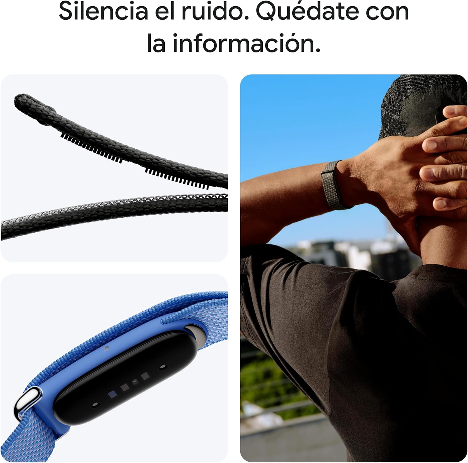 Google Fitbit Air - Pulsera de Actividad sin Pantalla con monitorización de la Actividad física - Compatible con iOS y Android - Obsidiana + Correa Deportiva de Fitbit Air - Obsidiana, Grande - 4