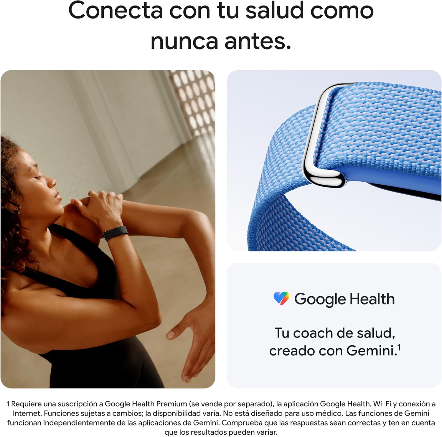 Google Fitbit Air - Pulsera de Actividad sin Pantalla con monitorización de la Actividad física - Compatible con iOS y Android - Obsidiana + Correa Deportiva de Fitbit Air - Obsidiana, Grande - 5