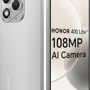 HONOR 400 Lite 5G Smartphone, 8GB 256GB, MTK 7025-Ultra, 5100mAh, Cámara AI de 108MP, 6,7" AMOLED Display 120Hz, IP64, Dual SIM, Android 15, Sin Cargador, Gris