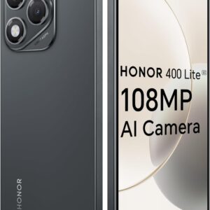 HONOR 400 Lite 5G Smartphone, 8GB 256GB, MTK 7025-Ultra, 5100mAh, Cámara AI de 108MP, 6,7" AMOLED Display 120Hz, IP64, Dual SIM, Android 15, Sin Cargador, Negro