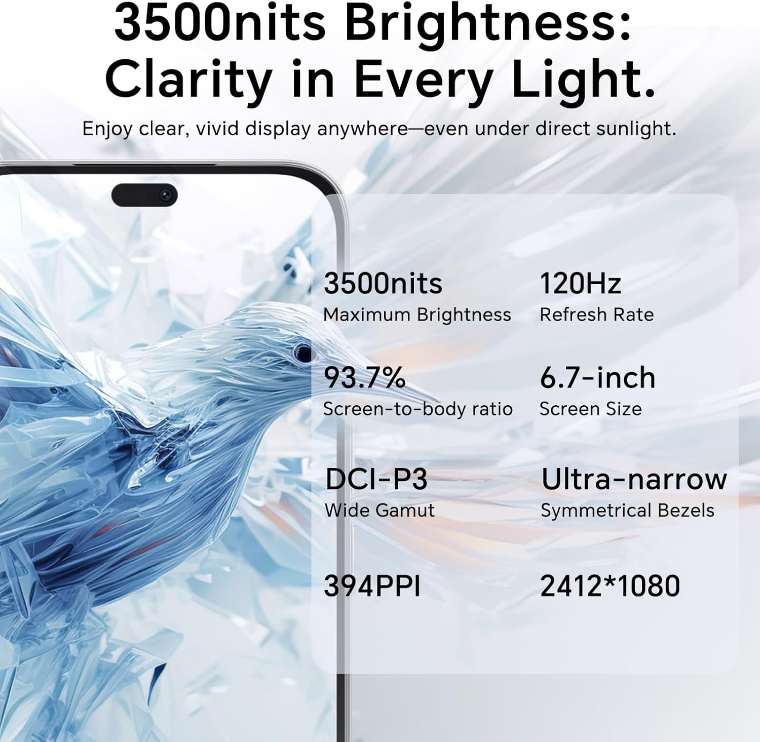 HONOR 400 Lite 5G Smartphone, 8GB 256GB, MTK 7025-Ultra, 5100mAh, Cámara AI de 108MP, 6,7" AMOLED Display 120Hz, IP64, Dual SIM, Android 15, Sin Cargador, Negro - 4
