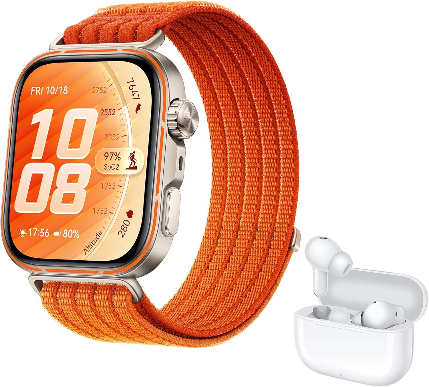 HUAWEI WATCH FIT 5 Pro Smartwatch Naranja+FreeBuds SE 4 Beige, GPS, ECG, 1,92" Pantalla de Cristal de Zafiro, 3000 nits, Pago NFC,Deportes al Aire Libre,Monitorización de Salud,10 Días Autonomía, 5ATM - 1