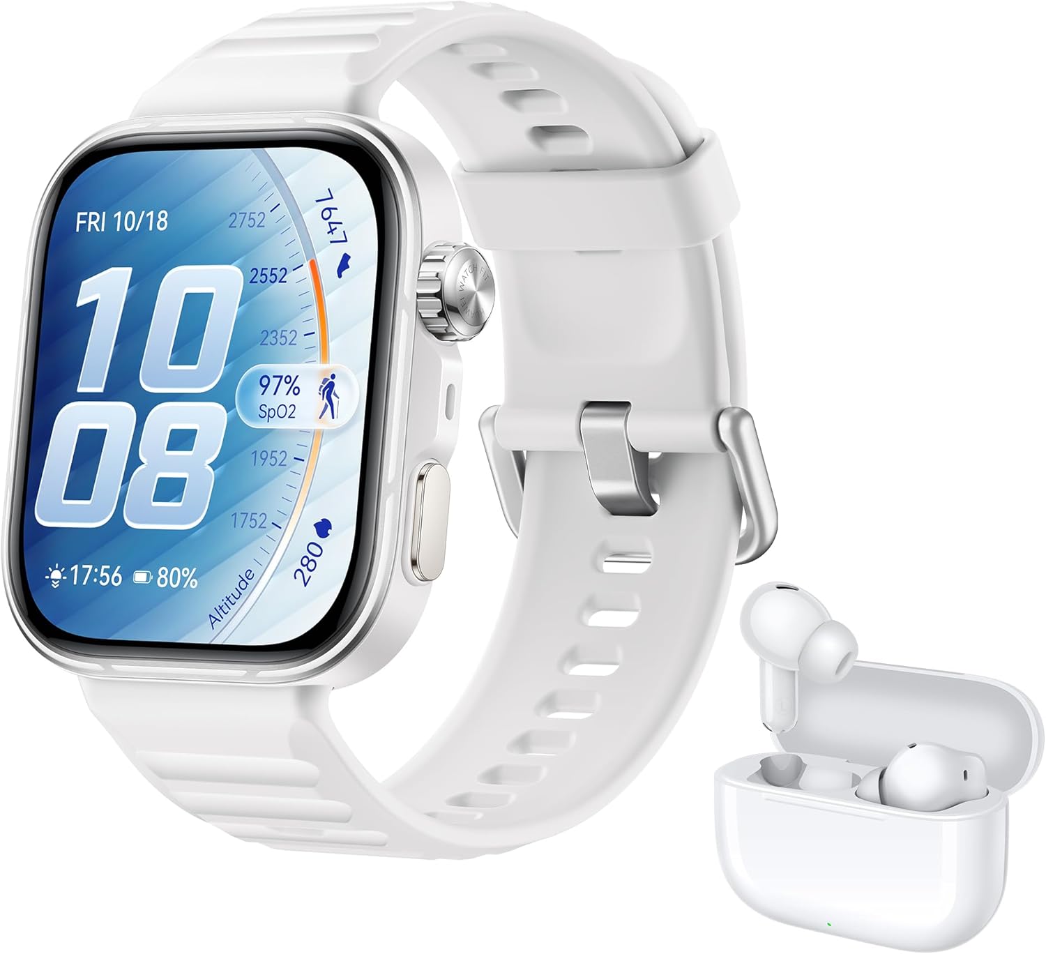HUAWEI Watch FIT 5 Pro Smartwatch Blanco+FreeBuds SE 4 Beige, GPS, ECG, 1,92" Pantalla de Cristal de Zafiro, 3000 nits, Pago NFC,Deportes al Aire Libre,Monitorización de Salud,10 Días Autonomía, 5ATM - 1