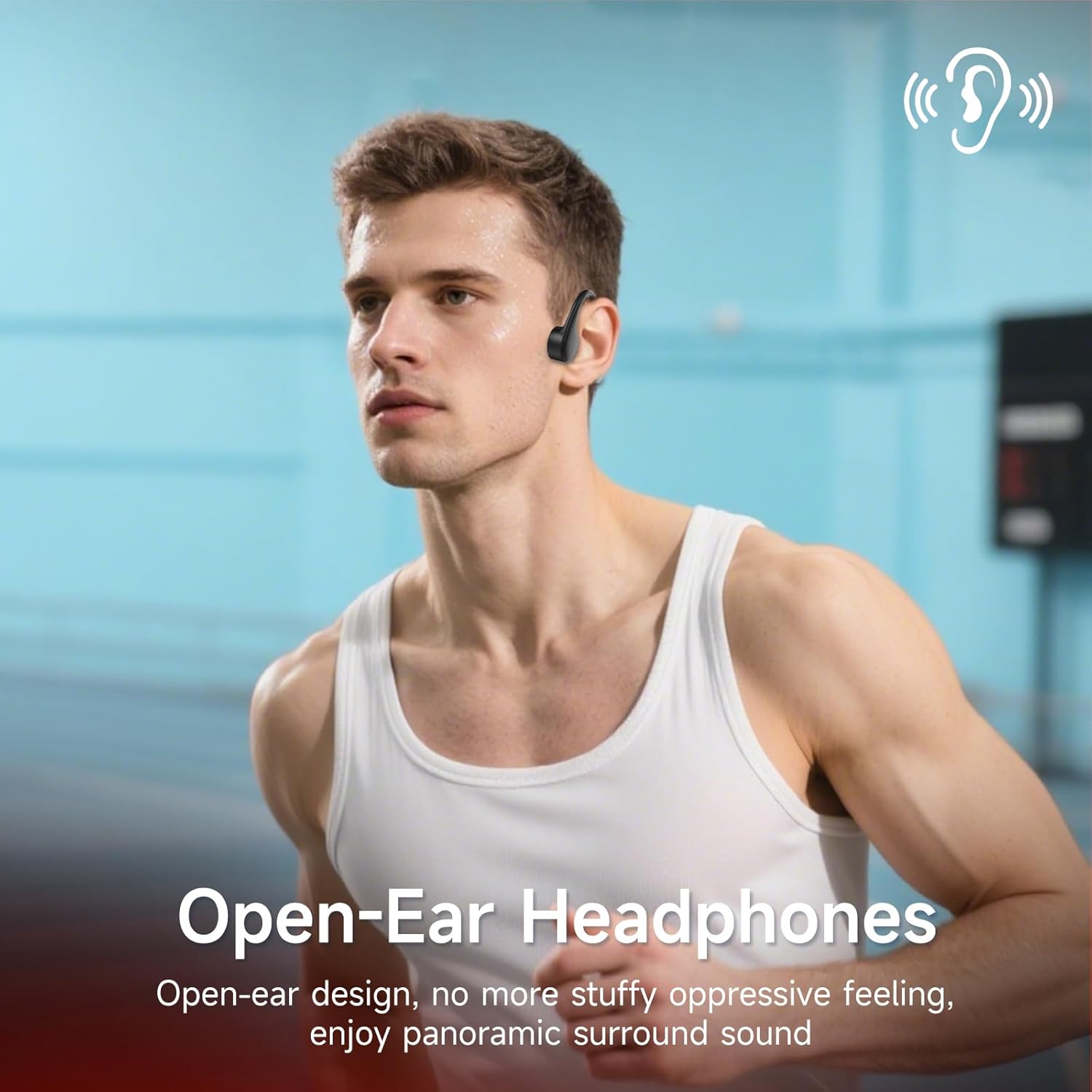 IFECCO Auriculares Conduccion Osea Natacion - IP68 Resistente al Agua Auriculares para Nadar Bluetooth 6.0,Cascos Conduccion Osea con 8G Mp3 para Natacion Correr Ciclismo - 3