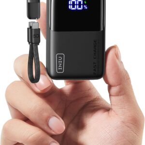 INIU Power Bank, Ultra Mini 45W Carga Rápida 10000mAh Bateria Externa con Cable USB C Desmontable, Apto para Avión & Esenciales de Viaje, Bateria Portatil para iPhone 17 16 Samsung S22 iPad Xiaomi etc
