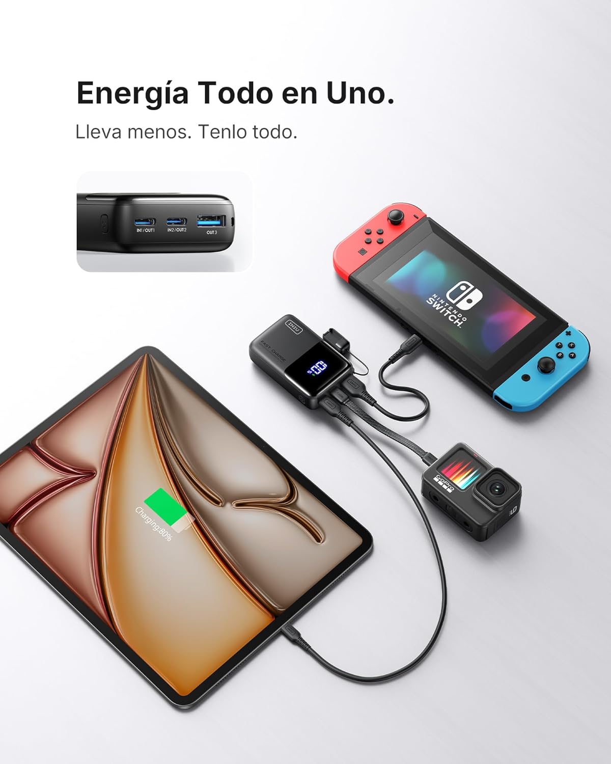 INIU Power Bank, Ultra Mini 45W Carga Rápida 10000mAh Bateria Externa con Cable USB C Desmontable, Apto para Avión & Esenciales de Viaje, Bateria Portatil para iPhone 17 16 Samsung S22 iPad Xiaomi etc - 6