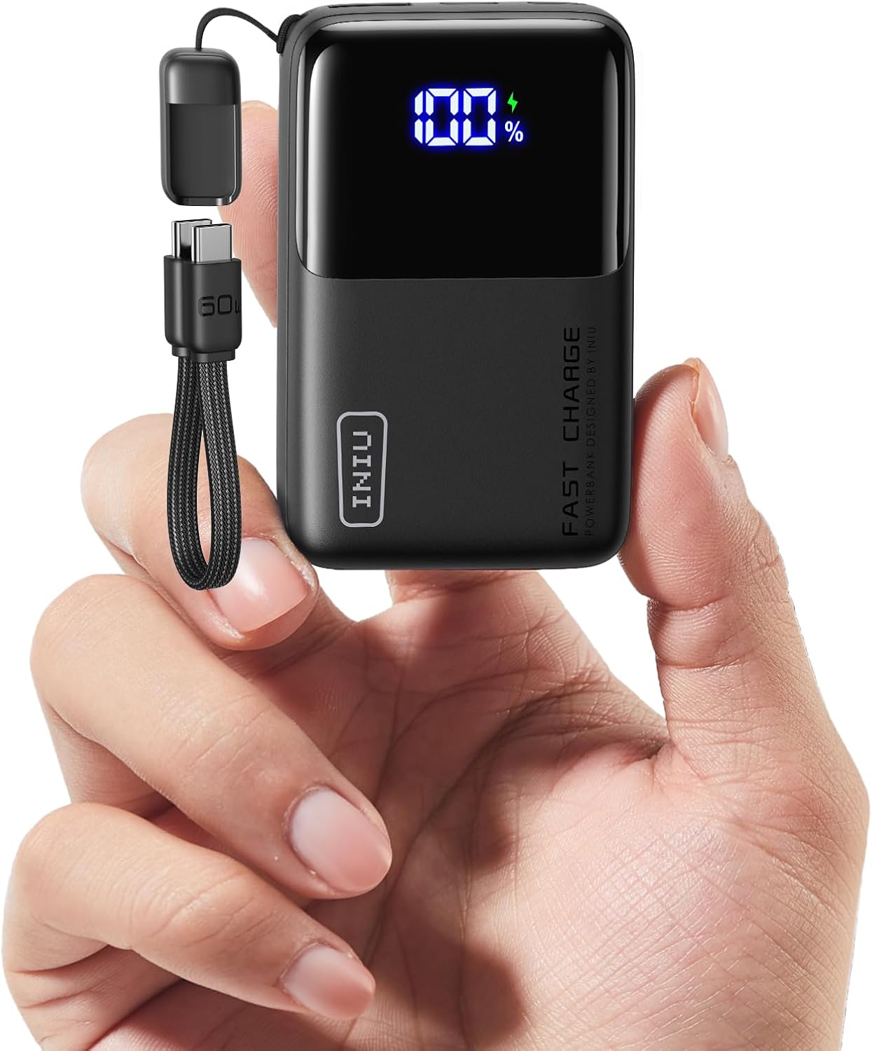 INIU Power Bank, Ultra Mini 45W Carga Rápida 10000mAh Bateria Externa con Cable USB C Desmontable, Apto para Avión & Esenciales de Viaje, Bateria Portatil para iPhone 17 16 Samsung S22 iPad Xiaomi etc - 1