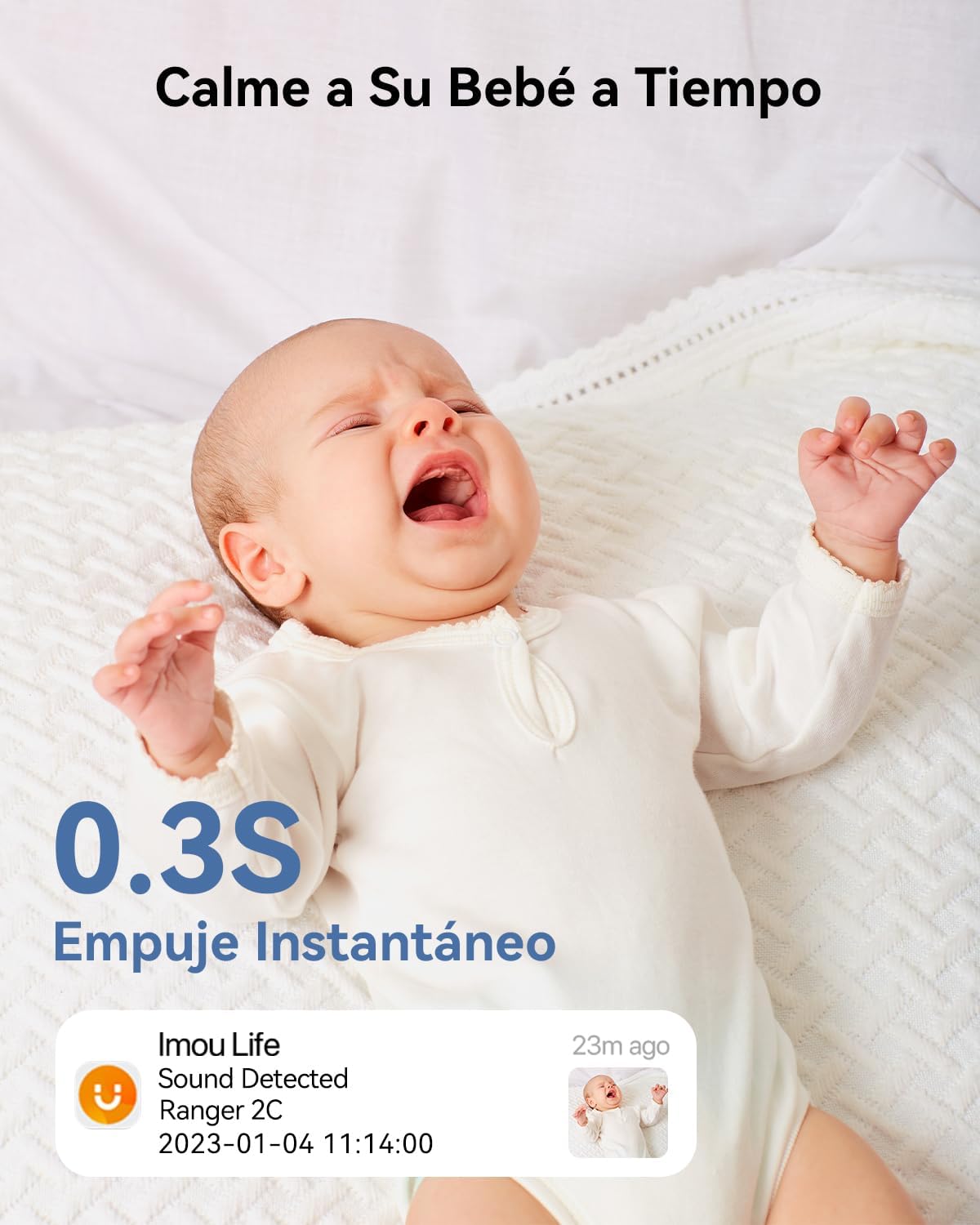 Imou Cámara IP WiFi Interior 2K(3MP) con Detección de Humano, Cámara de Vigilancia WiFi Interior 360° con Sirena, Audio Bidireccional, Modo de Privacidad, Compatible con Alexa para Bebé/Mascotas - 6