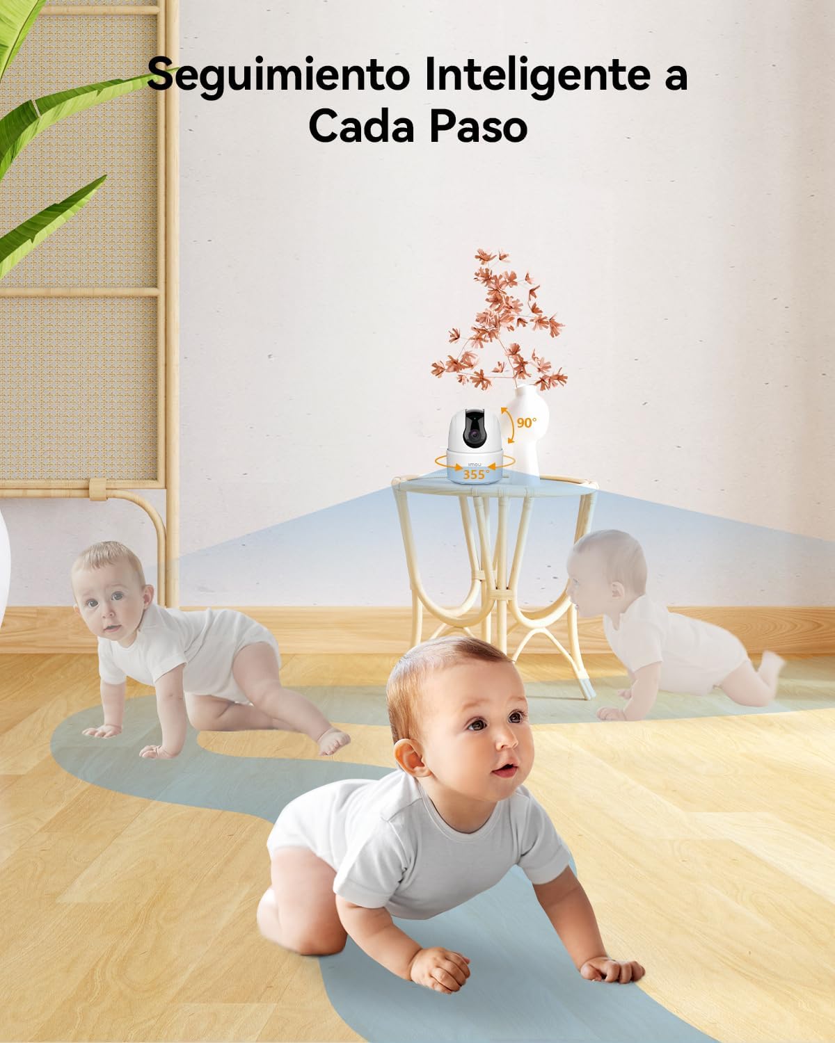 Imou Camara Vigilancia 3MP Ranger 2C(Pack-2), Detección de Humano, Cámara de Vigilancia WiFi Interior 360° con Sirena, Audio Bidireccional, Compatible con Alexa para Bebé/Mascotas - 5