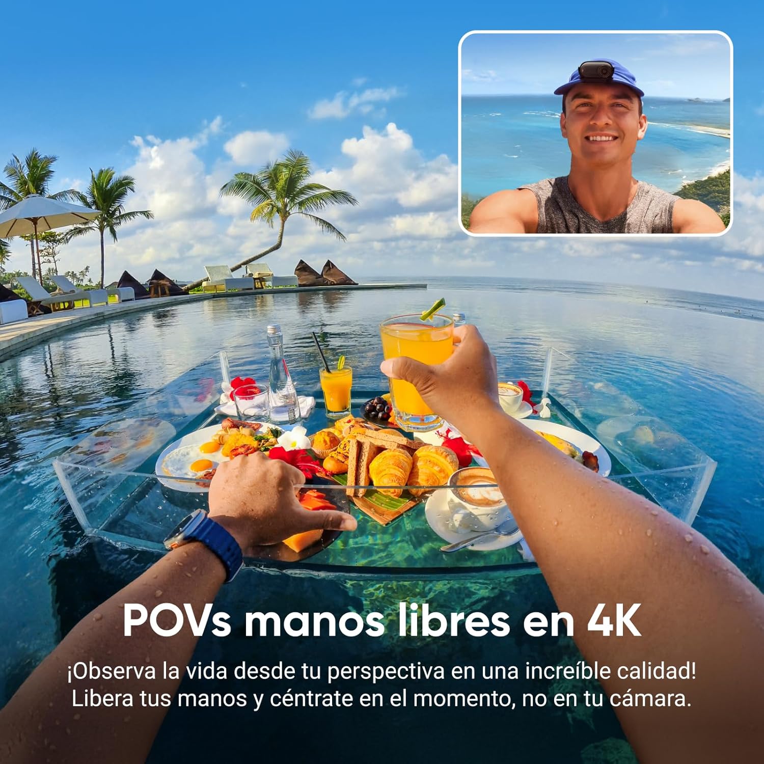 Insta360 GO 3S Negro (128GB) - Cámara Vlogging 4K, POV Manos Libres, Móntala Donde Quieras, Estabilización, 140 Min de batería, Impermeable 10 M, Edición IA, Apple Find My, Vlog, Viajes, Exteriores - 3
