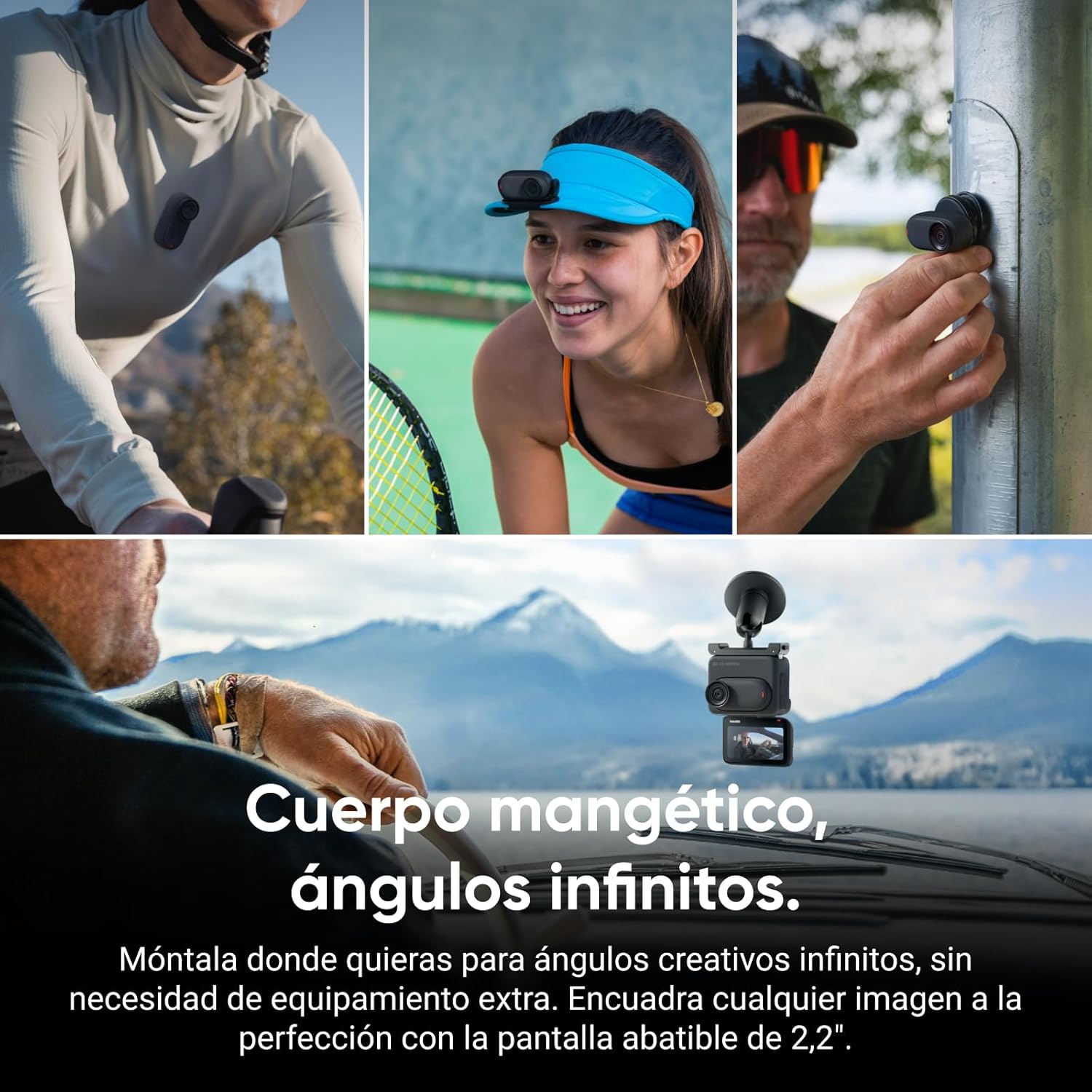 Insta360 GO 3S Negro (128GB) - Cámara Vlogging 4K, POV Manos Libres, Móntala Donde Quieras, Estabilización, 140 Min de batería, Impermeable 10 M, Edición IA, Apple Find My, Vlog, Viajes, Exteriores - 4