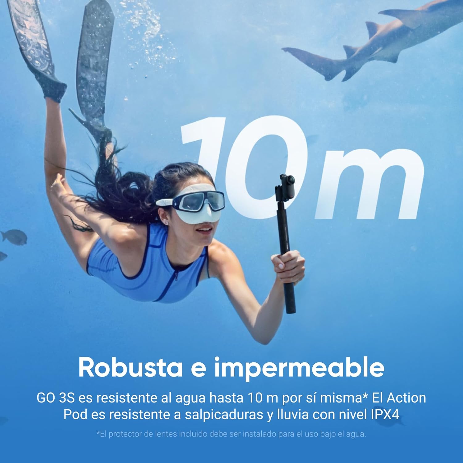 Insta360 GO 3S Negro (128GB) - Cámara Vlogging 4K, POV Manos Libres, Móntala Donde Quieras, Estabilización, 140 Min de batería, Impermeable 10 M, Edición IA, Apple Find My, Vlog, Viajes, Exteriores - 6
