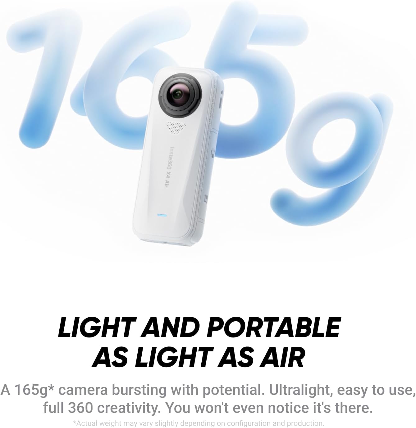 Insta360 X4 Air Blanco ártico Paquete de Principiante - cámara 165 g con resolución 8K y 360°, Efecto Selfie Stick Invisible, Lentes reemplazables, graba Primero y encuadra después, Anti Viento - 2