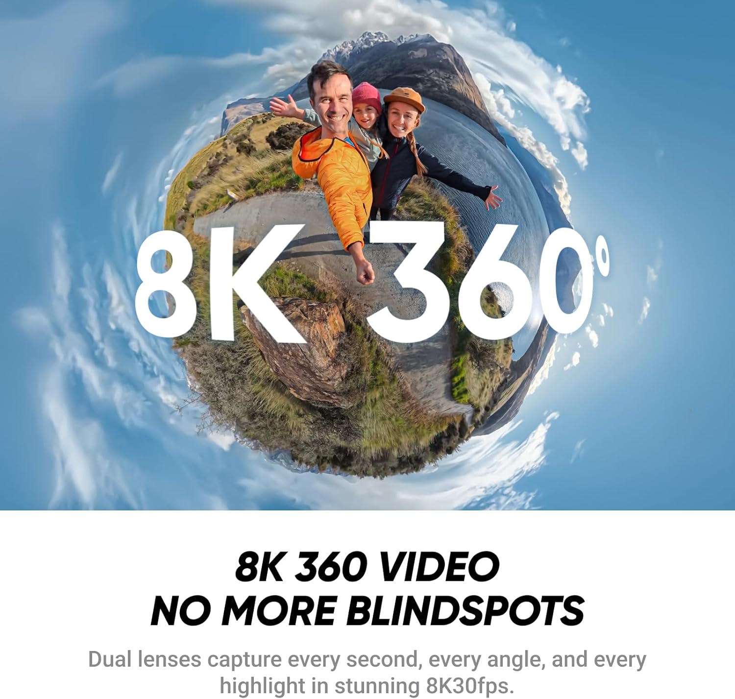 Insta360 X4 Air Blanco ártico Paquete de Principiante - cámara 165 g con resolución 8K y 360°, Efecto Selfie Stick Invisible, Lentes reemplazables, graba Primero y encuadra después, Anti Viento - 3