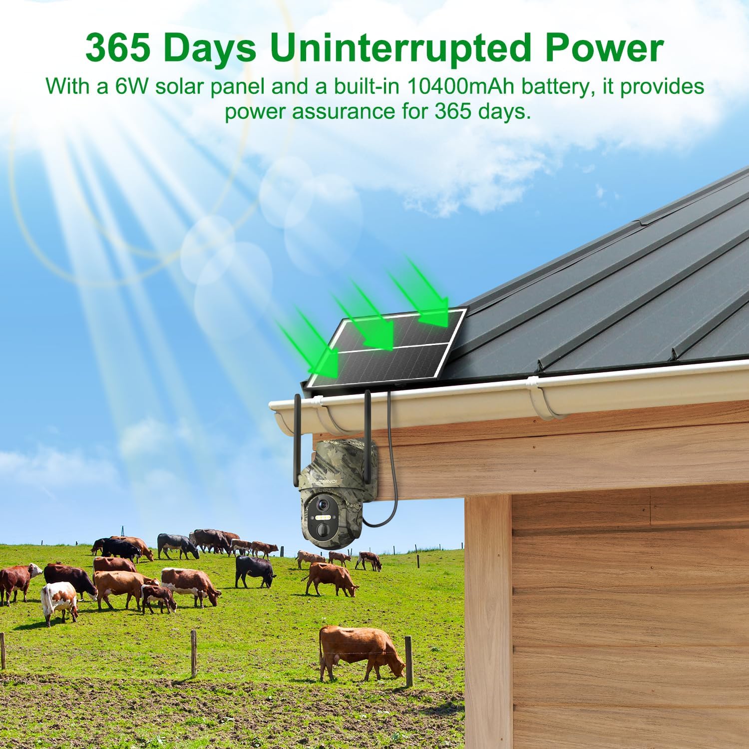 LEMNOI Camara Vigilancia 4G Exterior Solar con Tarjeta SIM Preinstalado sin WiFi, 4G Cámara con 2K Visión Nocturna, Detección de Movimiento, PTZ 360°, Audio Bidireccional, IP66 Impermeable (1 Pieza) - 6