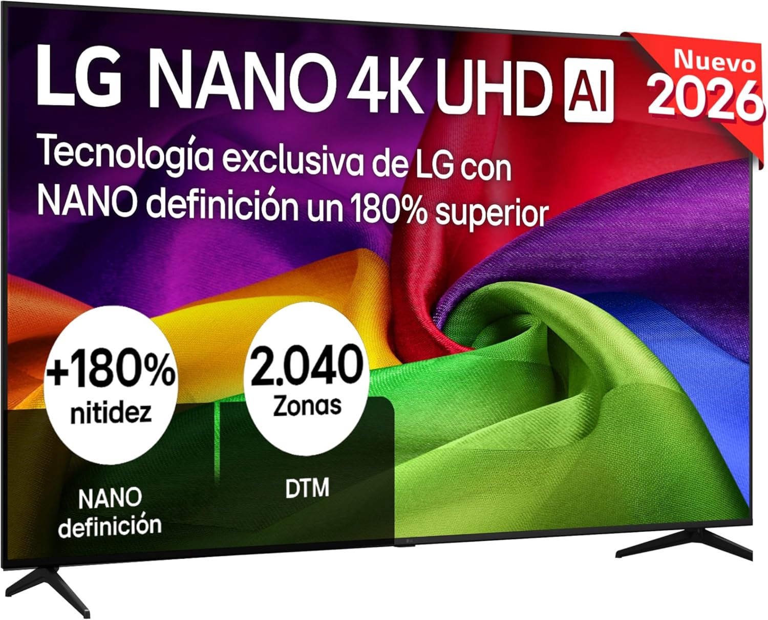 LG 75NU800B6LA - TV 75", Nano 4K UHD AI, Smart TV, WebOS 25 (Actualizable), Procesador Alpha 7 Gen9 AI, 144Hz, HDR10 y Dolby Digital Plus, Magic Remote, Alexa/Google Assistant, Negro - 1