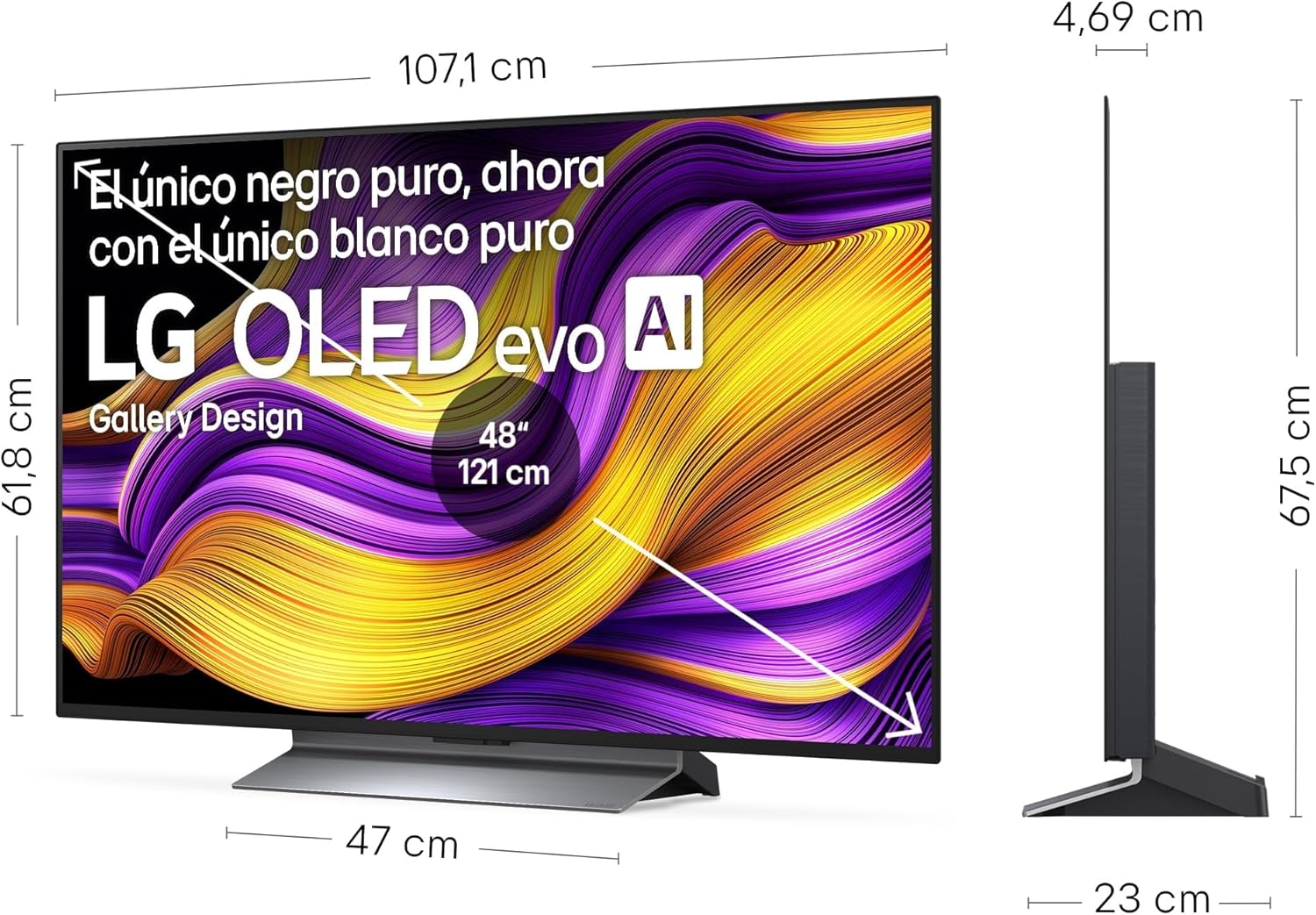 LG OLED48G56LS - TV 48", OLED EVO 4K, Smart TV IA G5, WebOS 25, Super Upscaling, Dolby Vision y Dolby Atmos, AMD FreeSync, Alexa/Google Assistant, Negro - 2