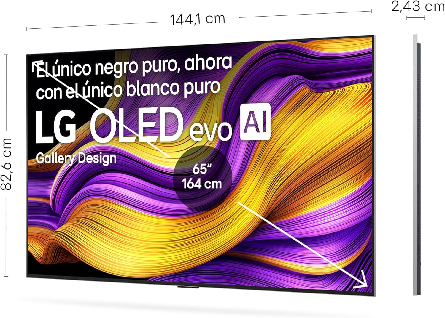 LG OLED65G54LW - TV 65", OLED EVO 4K, Smart TV AI G5, WebOS 25, Super Upscaling, Dolby Vision y Dolby Atmos, AMD FreeSync, Alexa/Google Assistant, Negro - 2