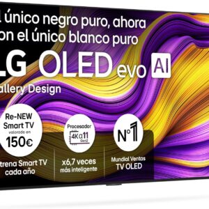 LG OLED65G54LW - TV 65", OLED EVO 4K, Smart TV AI G5, WebOS 25, Super Upscaling, Dolby Vision y Dolby Atmos, AMD FreeSync, Alexa/Google Assistant, Negro
