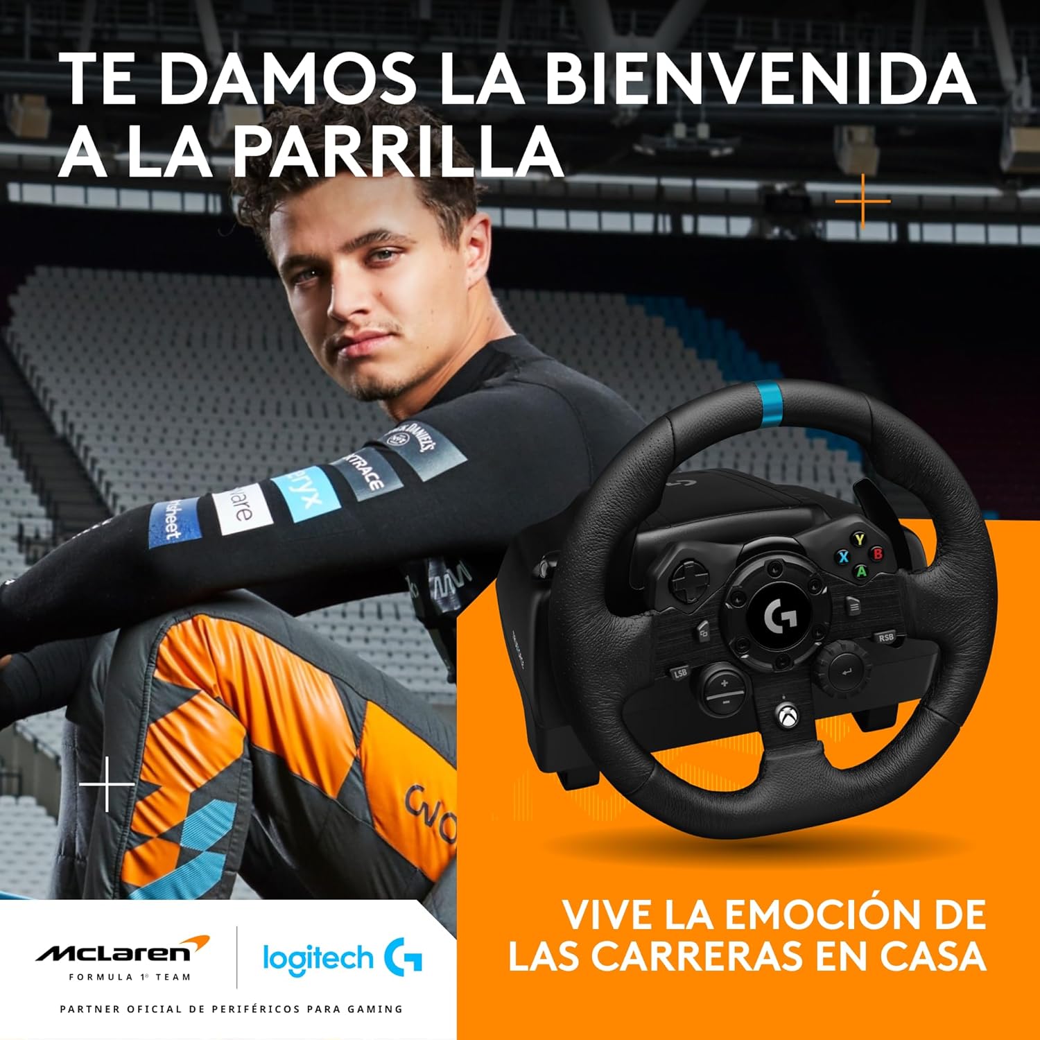 Logitech G G923 Racing Wheel and Pedals, Force Feedback TRUEFORCE,1.000 Hz, respuesta eficaz, control de salida de doble embrague, volante auténtico, para Xbox Series X|S, Xbox One y PC - Negro - 2