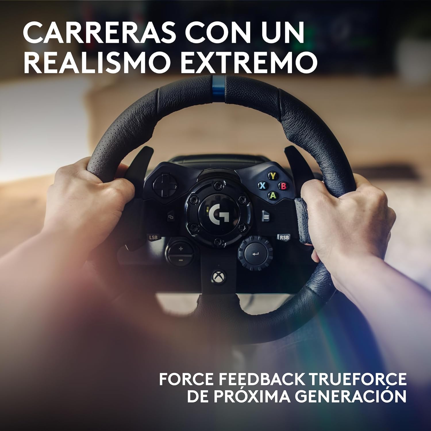 Logitech G G923 Racing Wheel and Pedals, Force Feedback TRUEFORCE,1.000 Hz, respuesta eficaz, control de salida de doble embrague, volante auténtico, para Xbox Series X|S, Xbox One y PC - Negro - 3