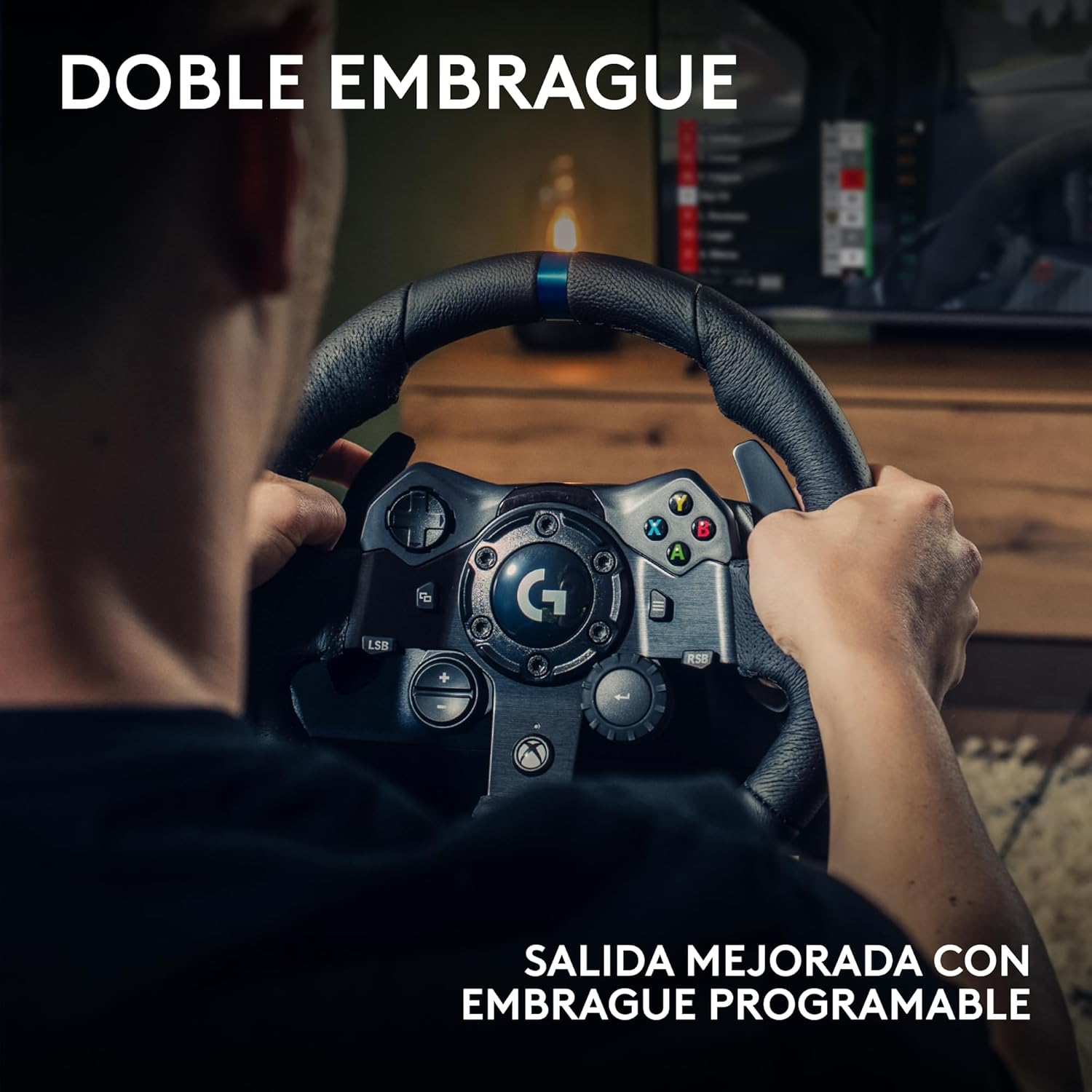 Logitech G G923 Racing Wheel and Pedals, Force Feedback TRUEFORCE,1.000 Hz, respuesta eficaz, control de salida de doble embrague, volante auténtico, para Xbox Series X|S, Xbox One y PC - Negro - 5