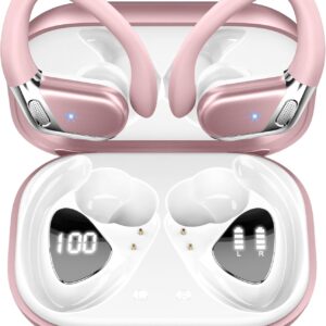 Matast 2026 Cascos Deportivos Inalámbricos, Bluetooth 5.4 Estéreo HiFi con 4 HD Mic, 50H de Autonomía, Cancelación de Ruido ENC, Pantalla LED y Protección IP7 a Prueba de Agua