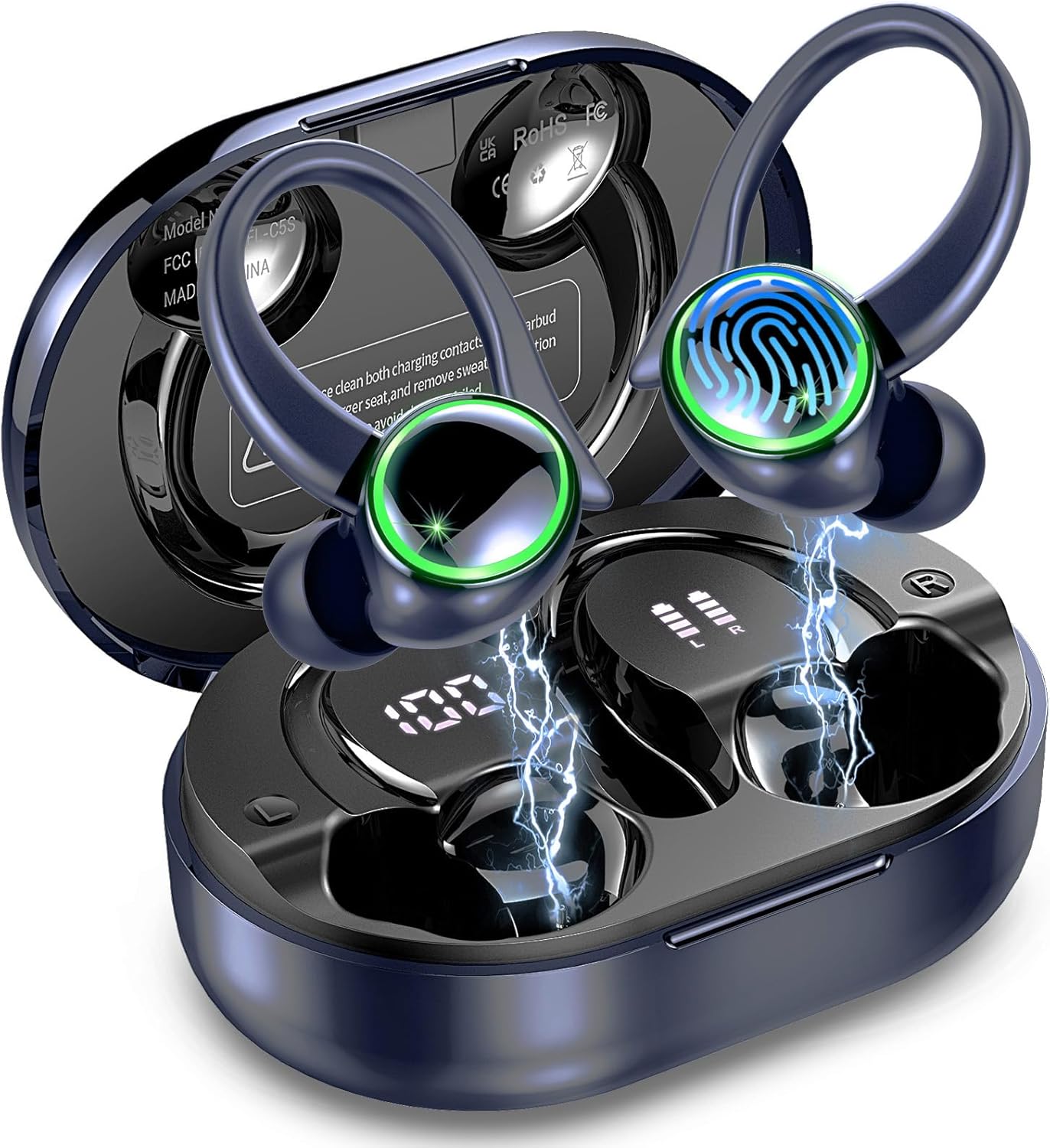 Matast 2026 New Auriculares Inalambricos Deportivos, Auriculares Bluetooth 5.4, 50H Cascos Inalambricos, Auriculares Bluetooth - 1