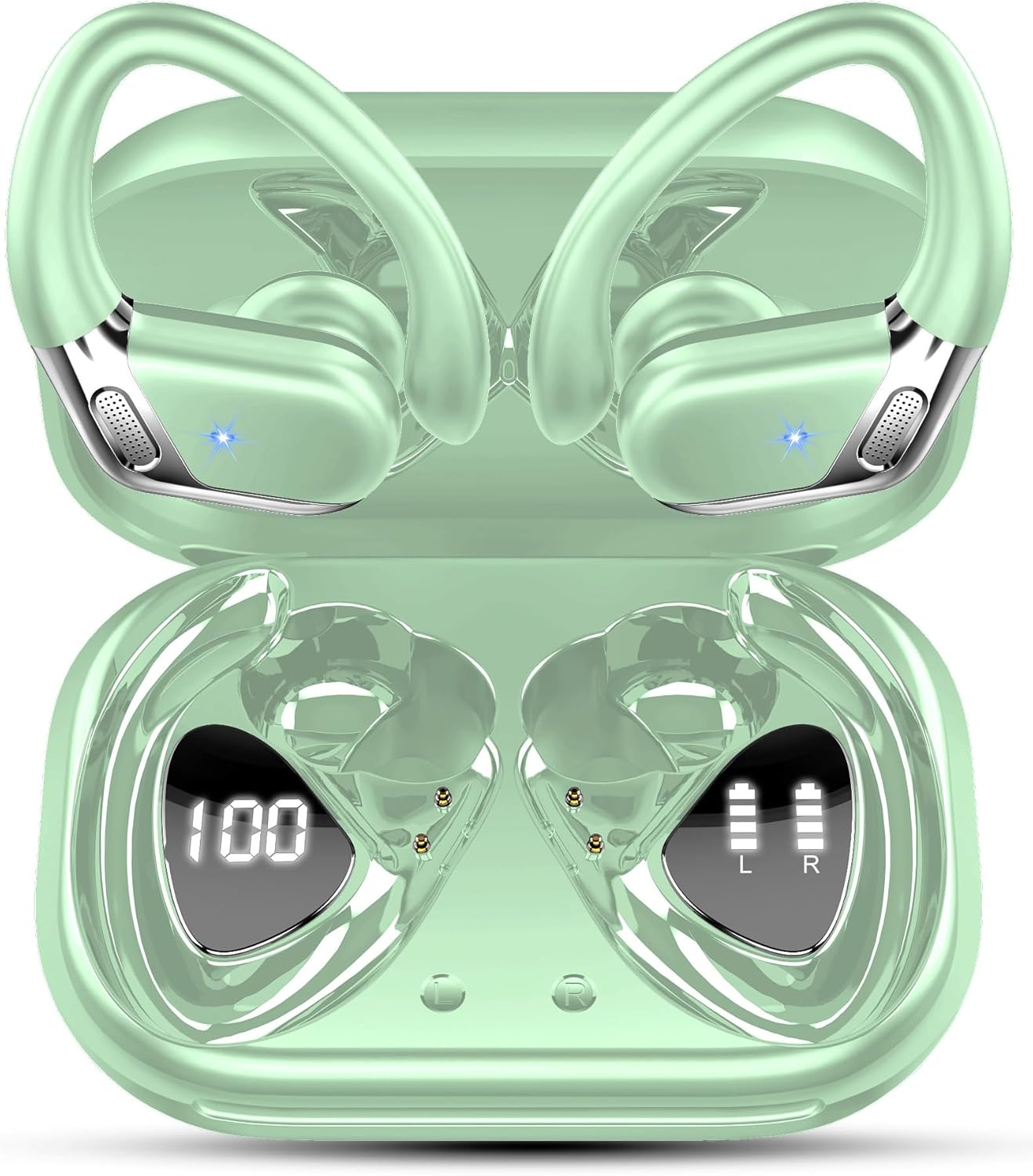 Matast Auriculares Bluetooth Deportivos, 50 Horas, inalámbricos, Bluetooth 5.4 con cancelación de Ruido ENC y 4 micrófonos HD, Auriculares in-Ear con estéreo Hi-Fi, IP7 Resistente al Agua, Pantalla - 1