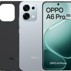 OPPO A6 Pro 5G - Smartphone Libre con IA, 8GB RAM+256GB, Batería 6500 mAh, Carga Rápida 80W, Pantalla AMOLED 120Hz, IP69, Cámara 50MP AI, Dual SIM, Versión Española - Titanio