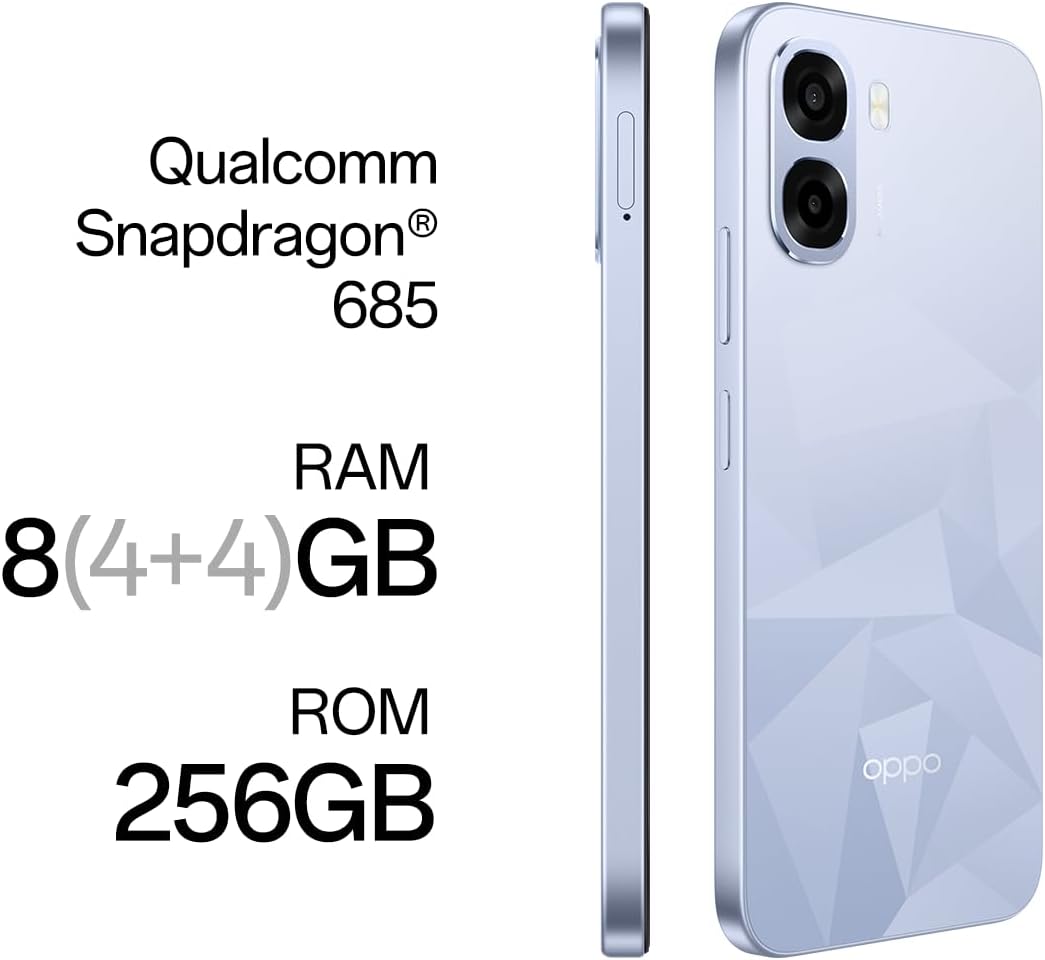 OPPO A6k 4G - Smartphone Libre con IA, 4GB RAM+256GB, Batería 6100 mAh, Pantalla LCD HD+ 120Hz, IP64, Cámara 50MP, Dual SIM, Versión Española - Negro - 4