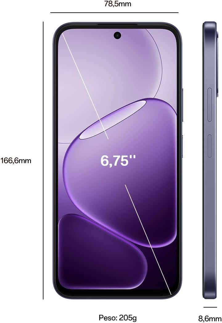 OPPO A6k 4G - Smartphone Libre con IA, 4GB RAM+256GB, Batería 6100 mAh, Pantalla LCD HD+ 120Hz, IP64, Cámara 50MP, Dual SIM, Versión Española - Negro - 6