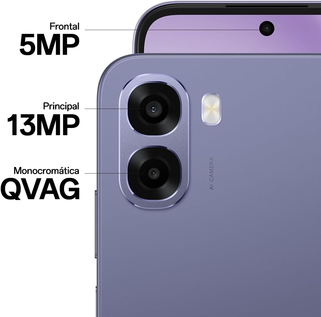 OPPO A6x 4G - Smartphone Libre con IA, 4GB RAM+128GB, Batería 6100 mAh, Pantalla LCD HD+ 120Hz, IP64, Cámara 13MP, Dual SIM, Versión Española - Azul - 4