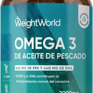 Omega 3 2000mg - 240 Perlas de Aceite de Pescado (660mg EPA + 440mg DHA) - Ácidos Grasos de Omega 3 para 4 Meses, Sin OGM