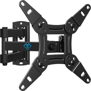 PERLESMITH Soporte TV Pared Inclinable Giratorio Rotatorio 360°, Soporte TV para TV 13-42 Pulgadas, Máx VESA 200x200mm, Capacidad 20kg, para Salón y Dormitorio