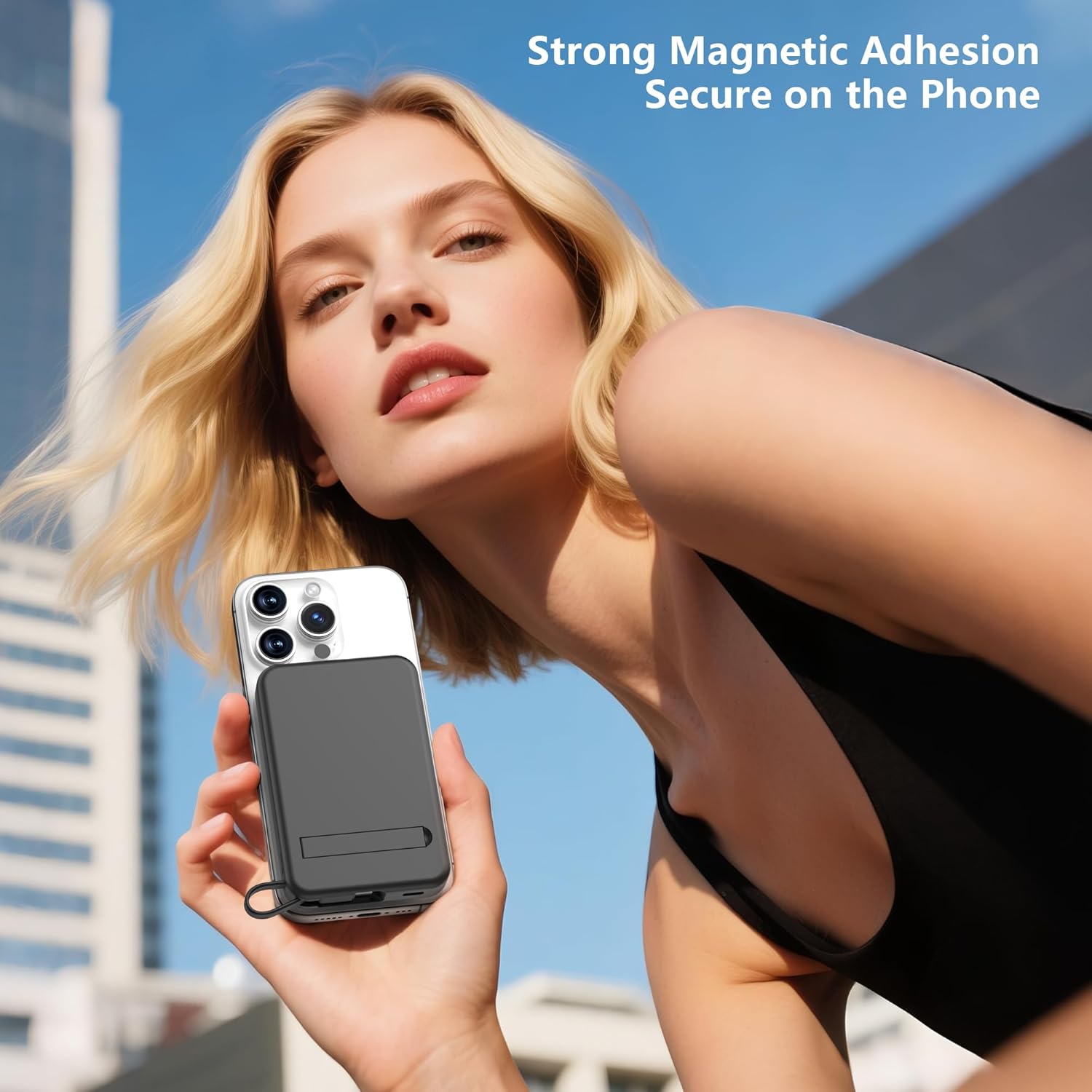 Power Bank Magnético 10000mAh Batería Externa - Inalámbrica Carga Rápida Compatible con iPhone 17/16/15/14/13/12, Cargador Portátil Ultra Slim con Entrada y Salida Tipo C, Pantalla LED - 2