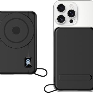 Power Bank Magnético 10000mAh Batería Externa - Inalámbrica Carga Rápida Compatible con iPhone 17/16/15/14/13/12, Cargador Portátil Ultra Slim con Entrada y Salida Tipo C, Pantalla LED