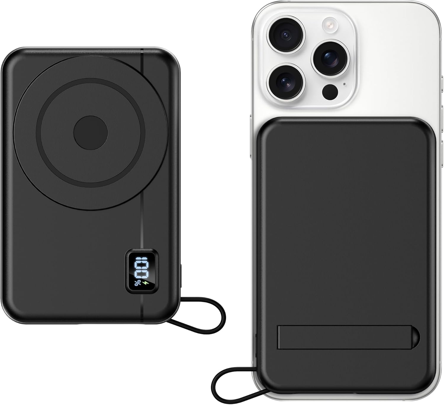Power Bank Magnético 10000mAh Batería Externa - Inalámbrica Carga Rápida Compatible con iPhone 17/16/15/14/13/12, Cargador Portátil Ultra Slim con Entrada y Salida Tipo C, Pantalla LED - 1