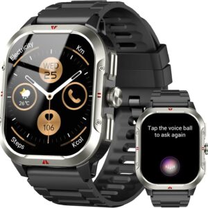 Reloj Inteligente Hombre con GPS, 2.06'' HD Smartwatch con Llamadas Bluetooth, IP68 Fitness Tracker con 110+ Modos Deportivos, Monitor de Sueño/Podómetro/Pulsómetro/SpO2 Smart Watch para Android iOS
