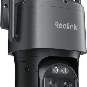 Reolink 4K Wi-Fi 6 PTZ Camara Vigilancia WiFi Exterior con Doble Lente, Zoom Híbrido 6X, Detección de Personas/Vehículos/Animales, Seguimiento Automático, Visión Nocturna en Color, TrackMix WiFi Gris