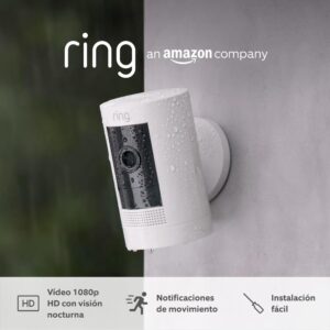 Ring Cámara exterior con batería Pack de 3 (Stick Up Cam) + Cámara interior (Indoor Camera 2.ª gen.) | Cámaras de vigilancia wifi con vídeo HD, comunicación bidireccional | 30 días gratis de Ring Home