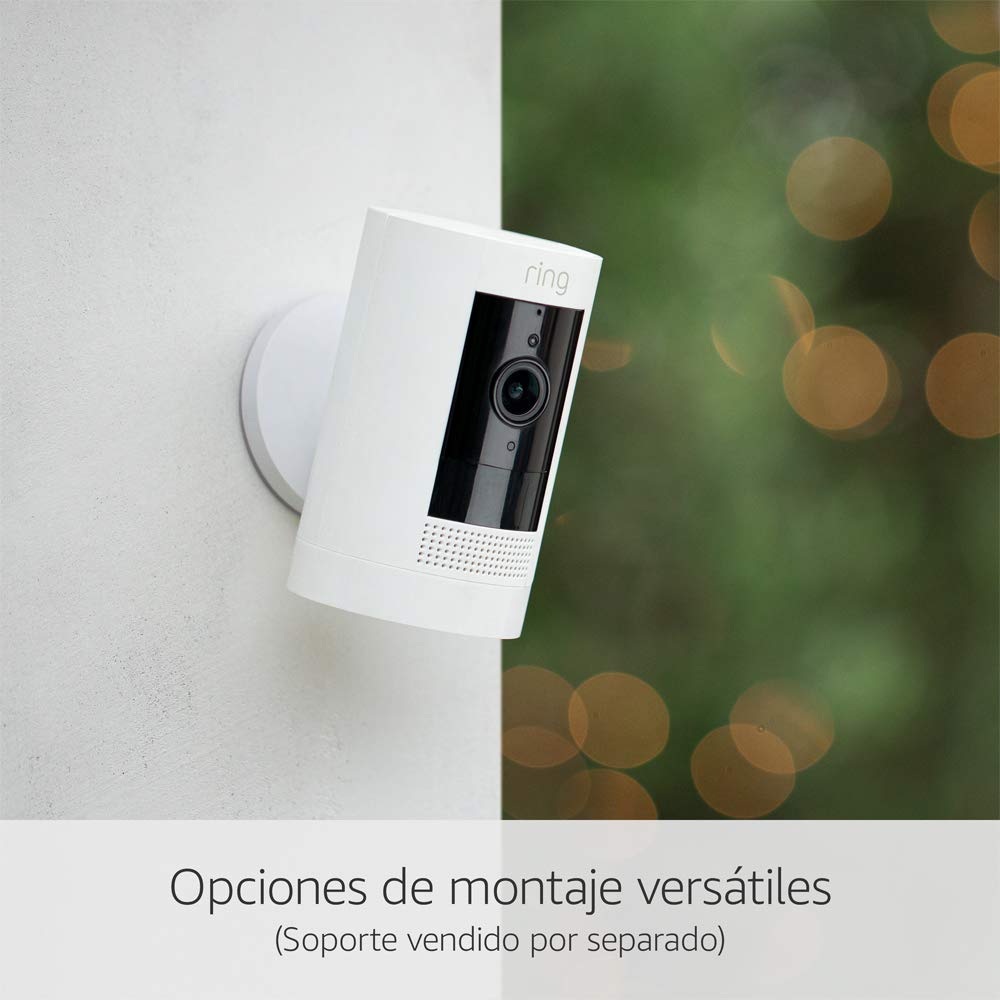 Ring Cámara exterior solar (Stick Up Cam) | Cámara de vigilancia wifi HD para tu domicilio con comunicación bidireccional, instalación fácil | 30 días gratis de Ring Home | 4 Cámaras - 4