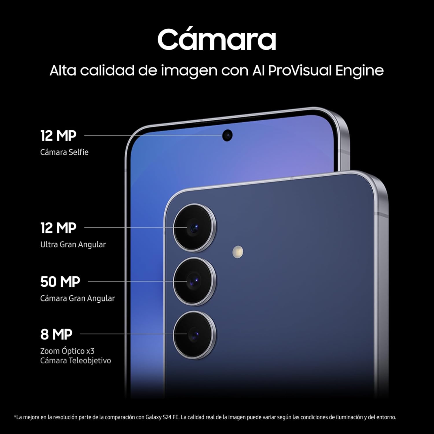 Samsung Galaxy S25 FE 512GB, Teléfono Móvil con IA, Marco Ligero 7,5mm, Pantalla FHD+ 6,7", Cámara 50MP, Exynos 2400, 8GB RAM, Garantía Fabricante 3 Años + 1 Año Extra, Azul Glacial (Versión Española) - 3